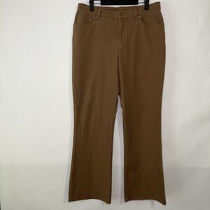 Jones New York Signature Flared Bottom Pants Womens Size 10 Tan Brown 33x30 EUC